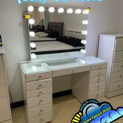 Vanity White Dresser New Led Lights 