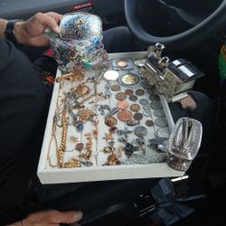 Real Silver Peices, Coins, Costume Jewlery, Pins, Native Amreican Jewlery
