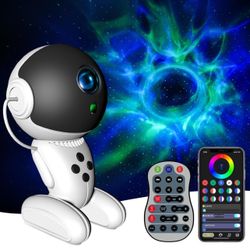 Brandnew Astronaut Galaxy Projector for Bedroom,Star Projector,Robot LED Night Light for Kids Room, APP Control White Noise Speaker, Adults Home Theat