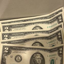 Lot Of Ten 2017 $2 Bills Uncirculated Federal Reserve Currency USA 