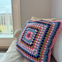 Handmade Reversible Pillow Cover – 20x20 cm, Unused