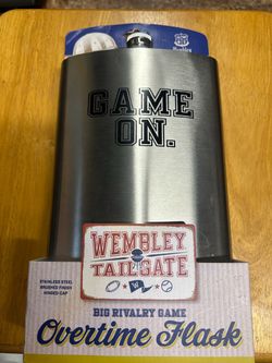 Brand New “ Game On “ 64 Oz Overtime Flask in Gray