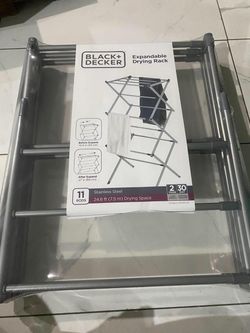BLACK+DECKER 3 Tier Expandable Collapsing Foldable Laundry Rack for Air Drying