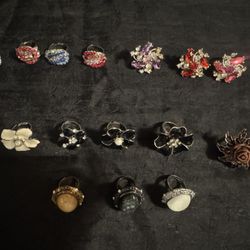 Beautiful vintage rhinestone rings jewelry #rhinestones #festival They all adjustable so they can fit you😊 Most are new, maybe couple are used but li
