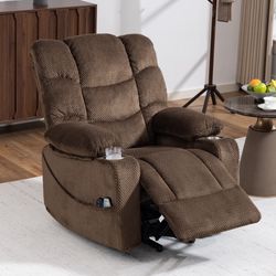 Power Lift Recliner Chair, Paproos Power Lift Recliner with Massage and Heat for Elderly, Reclining Sofa with Cup Holders & Side Pockets for Living Ro
