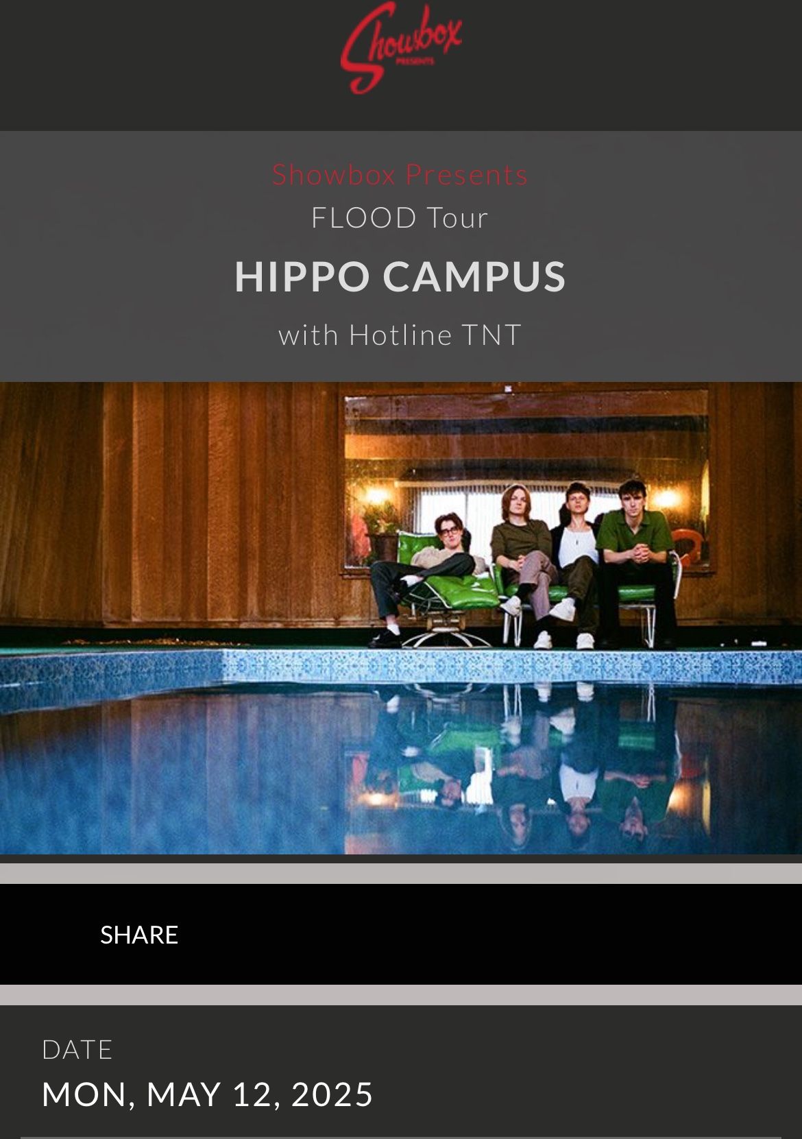 Hippocampus At Showbox Seattle (2 Tix For $80 Total)