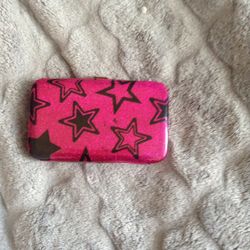 Women's wallet/ cardholder pink stars card case