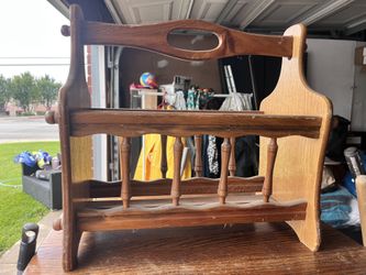 Vintage Wooden Magazine Rack