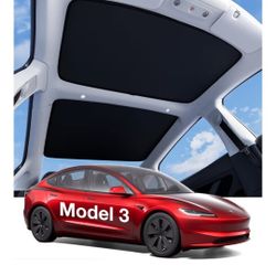 Wigoo 2025 Tesla Model 3 Sunshade Roof [Never Sag, Nano Ice-Crystal Coatings] Heat Reflective Glass Roof Sun Shade, Accessories for Tesla Model 3 