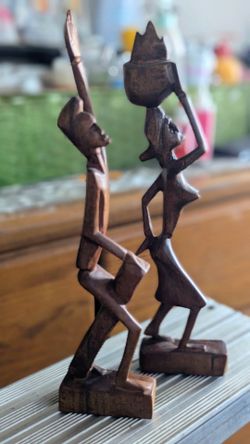 Mahogany Carved African Figures