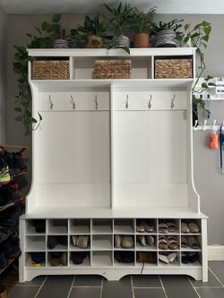 Large Hall Tree With Shoe Storage