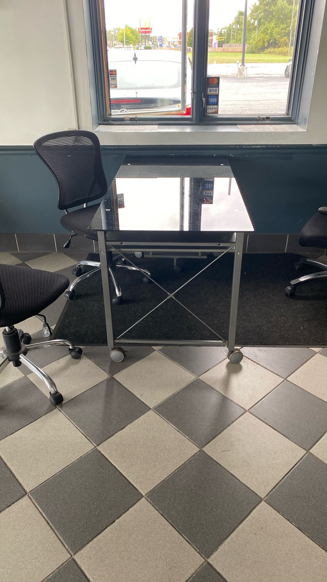 Black Glass Desk