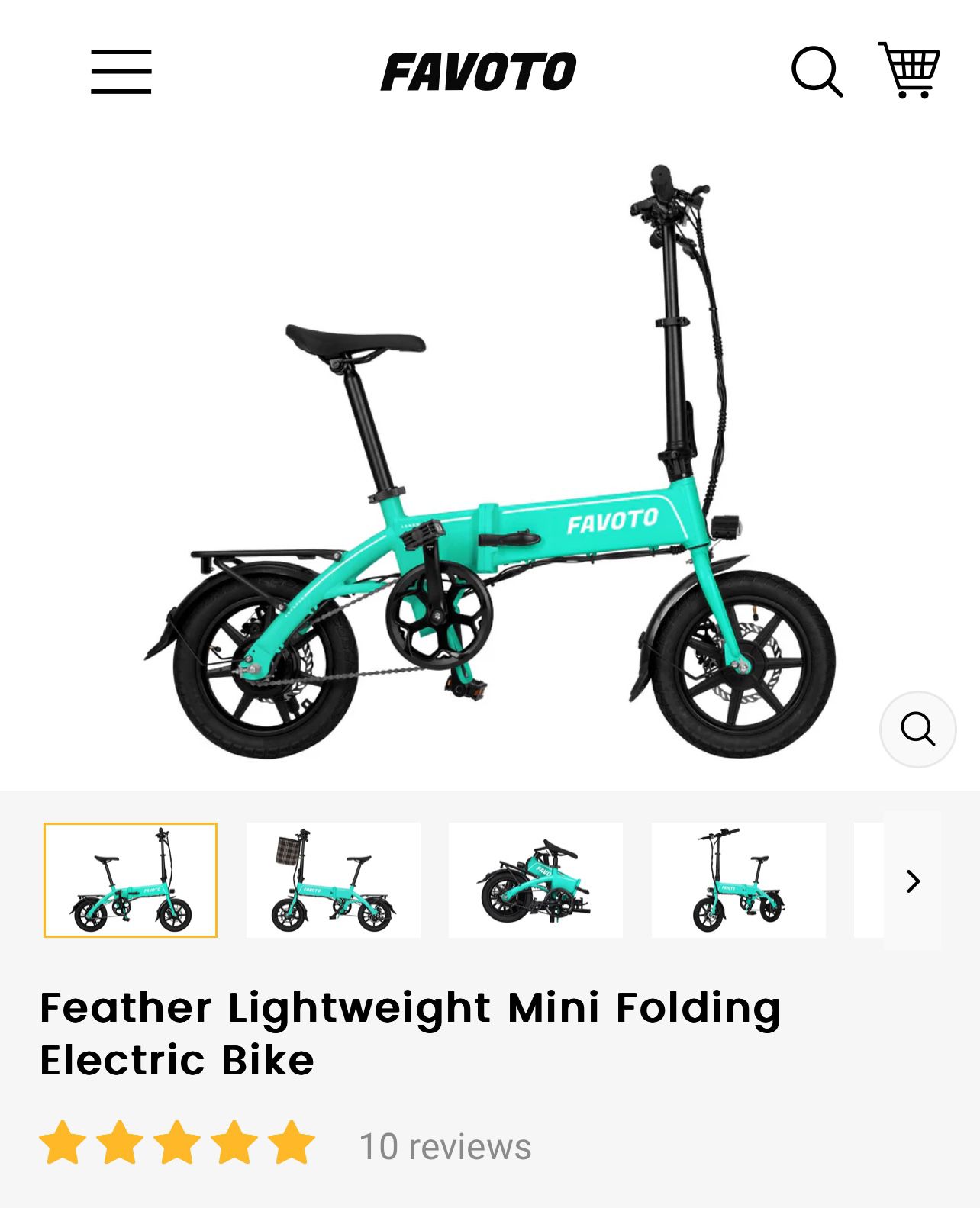 Feather Lightweight Mini Folding Electric Bike