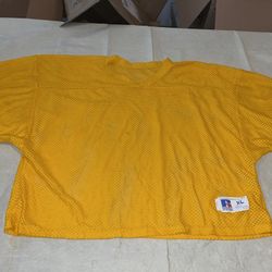 Vintage Russell Athletic Mesh Practice Jersey Mens XL Yellow 90s USA Made Euc