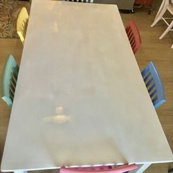 Pottery Barn Kids Craft Table And Six Chairs 
