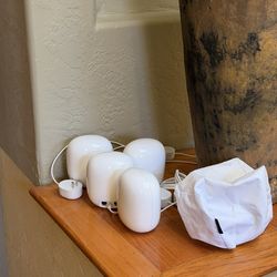 Google Nest WiFi Pro - 6E - Reliable Home Wi-Fi System with Fast Speed and Whole Home Coverage - Mesh Router - 4 Of Them