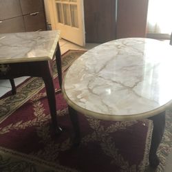 Marble Coffee Table With Matching Side Table