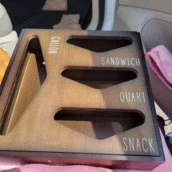 Wooden Ziploc Bag Organizer
