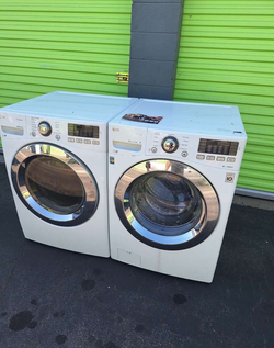 LG Front Load Washer Dryer Set with Steam