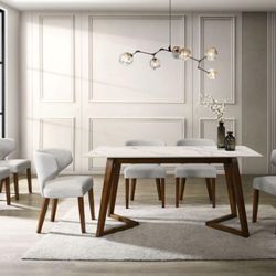 Hamilton Gray Dining Table + 6 Chair Set