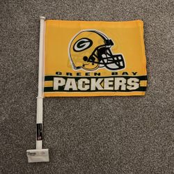 NFL Green Bay Packers Double Sided Car Flag With Included Pole 16 x 19.5-inches