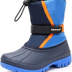 Apakowa Boys Insulated Waterproof Winter Warm Snow Boots 