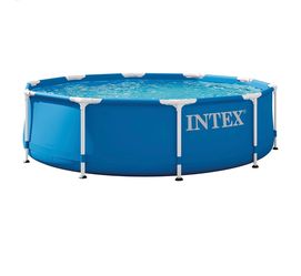 Swimming Pool, Intex 10 x 2.5 Foot Round Metal Frame , Blue