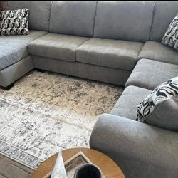 AP- Gray 3 Piece Sectional Couch With Chaise/ Fast Delivery - Financing 