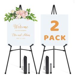 Two Pack Portable Foldable Adjustable Easels