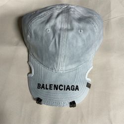 Balenciaga White Adjustable Baseball Cap Men’s One Size Designer