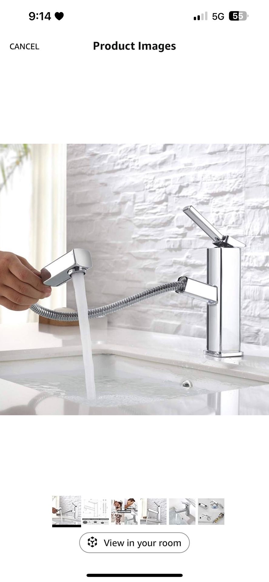 Bathroom Sink Faucet with Pull Out Sprayer, Single Handle