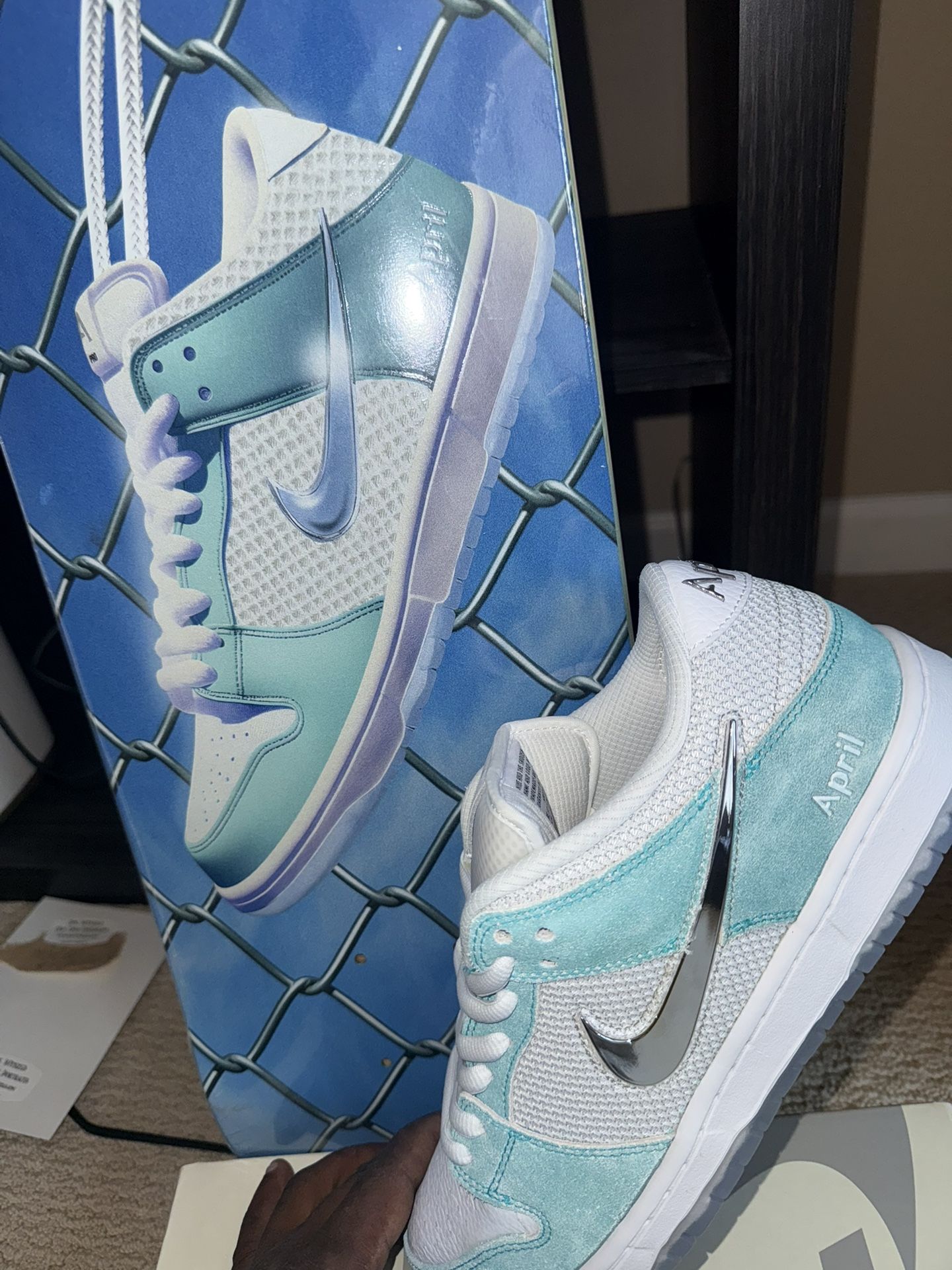 April SB Dunks DS Sz 11M + Skate Deck