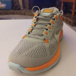 (Size-9.5) Women's, Great Condition, Nike Lunarglide 5 599395-318 gray, orange light blue
