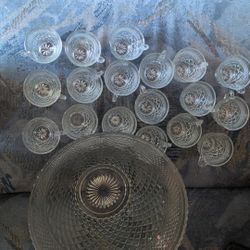 Vintage Wectord Stackable Cut Glass Hallmarked Crystal Brown With 17 Cups