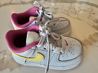 Toddler Kid Baby Child Air Force 1 Nike Sneakers Shoes Tennis Pink Yellow Size 6  