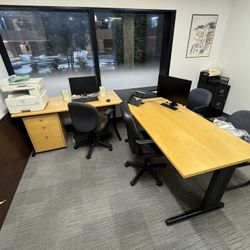 Executive desks (Copenhagen)  + Hutch (NEED GONE - OFFICE SALE, OBO)