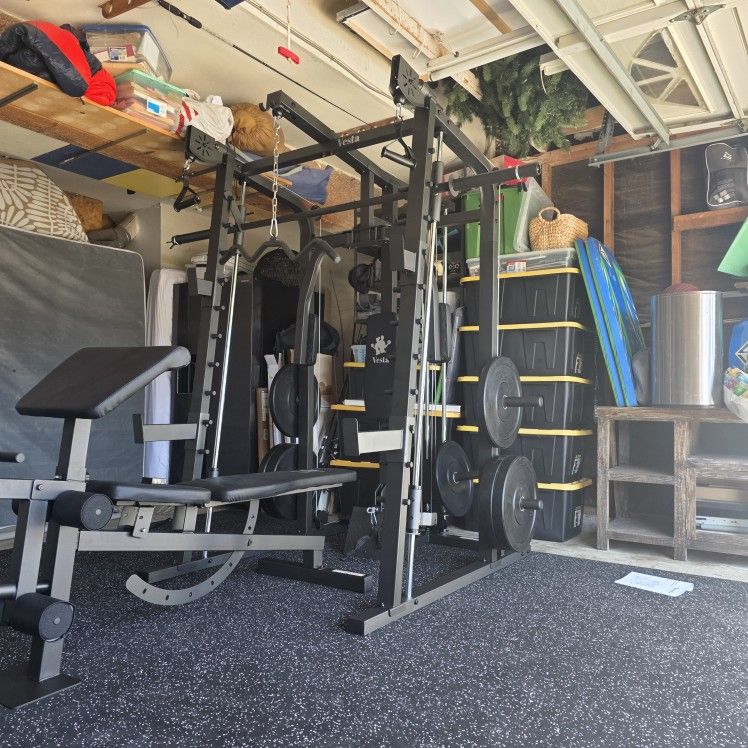 Smith Machine 2001 | Multi-Use Adj Bench | Gym Equipment | Fitness | Squat Rack | Excercise |🔴WEIGHTS AND BARBELL SOLD SEPARATELY 🔴 FREE DELIVERY 🚚