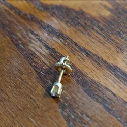 14k gold screw back stud earring