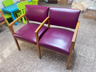 Connected Pair of Magenta Reception Chairs (#2)