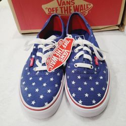 Vans Unisex Authentic Studded Stars Sneakers redblue M6 W7½ NIB
