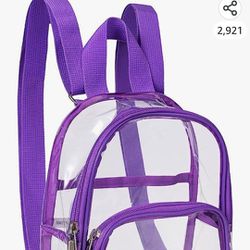 Clear Backpack Stadium Approved Clear Mini Backpack with Size 7.5"x2.8"x9" for Girls
