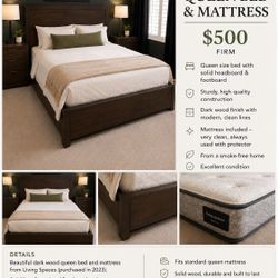 Queen Bed Frame & Mattress