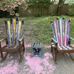 Matching Ski Rocking chairs Set with Table!