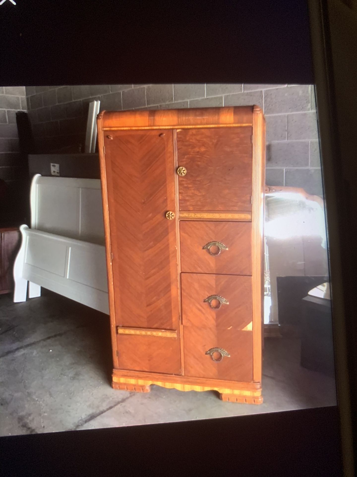 🥰VINTAGE ARMOIRE/3 DEEP DRAWER , SPACE T0 STORE, AND OTHER TO HANG CLOTHES- SOLID WOOD 🥰