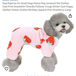 Dog Strawberry 🍓 Pjs Size Small New $6