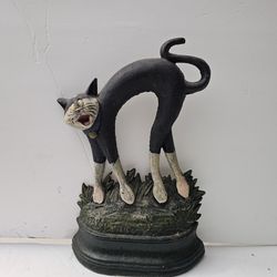 Vintage Iron "Black Cat" Door Stop 15.5"