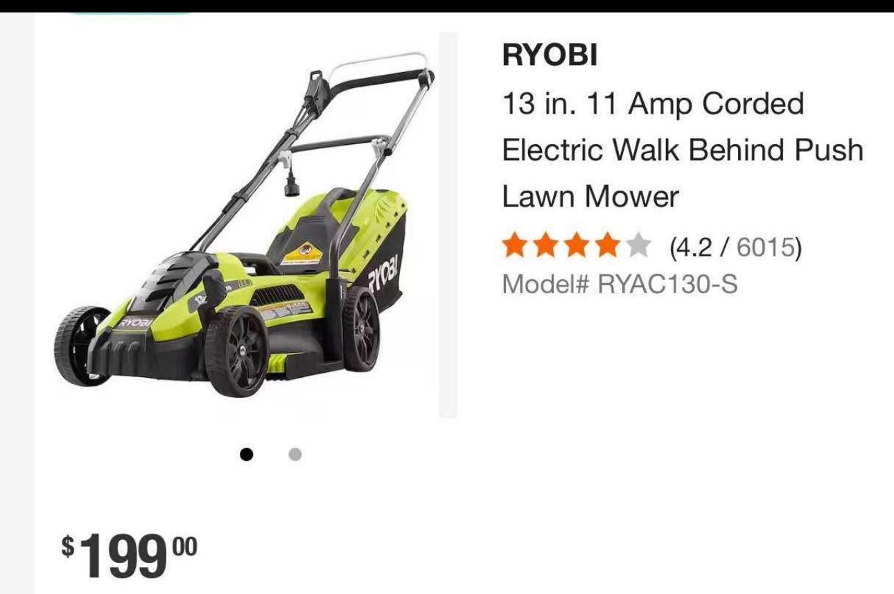 RYOBI 13 in. 11 Amp Corded Electric Walk Behind Push Lawn Mower