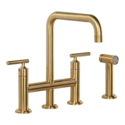 Brass Double Handle Bridge Kitchen Faucet:$149.99