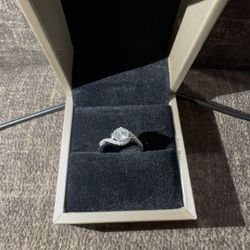 Diamond Moissanite Spiral Engagement Ring