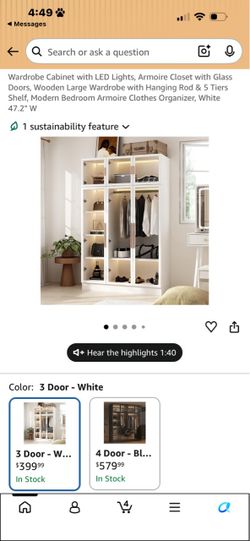 Wardrobe closet cabinet